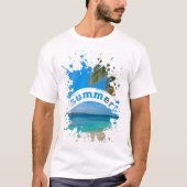 Zomerstrand Spatillustratie T-shirt (Voorkant)