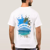 Zomerstrand Spatillustratie T-shirt (Achterkant)
