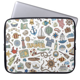 Zomerstrand Thema Nautisch Laptop Sleeve