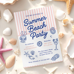Zomerstrand Verjaardagsfeest voor Volwassenen Kaart