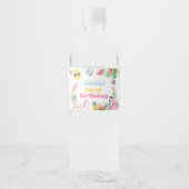 Zomerstrand Verjaardagsfeest Waterfles Label Etiket (Voorkant)
