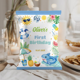 Zomerstrand Verjaardagsfeestje Chipzak Verpakking Flyer