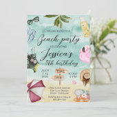 Zomerstrand Verjaardagsfeestje Kaart (Staand voorkant)