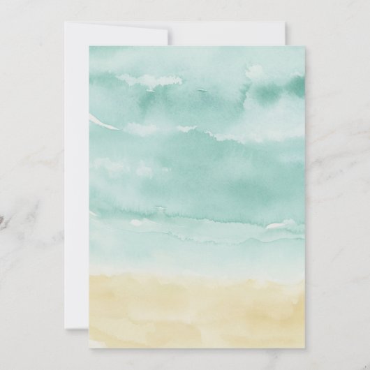 Zomerstrand Verjaardagsfeestje Kaart (Achterkant)