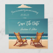 Zomerstrand vibe save the date (Voorkant / Achterkant)