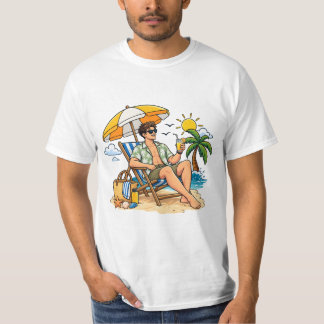 Zomerstrand vive chill grafische T-shirt. T-shirt