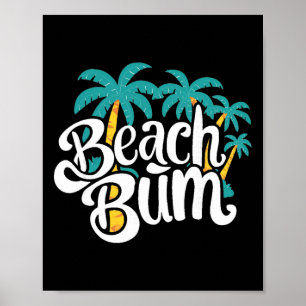 Zomerstrand Zanderige Oceaan Vibe En Golven Surfi Poster