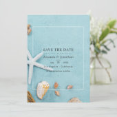 Zomerstrandbruiloft Sla de Datum op Save The Date (Staand voorkant)
