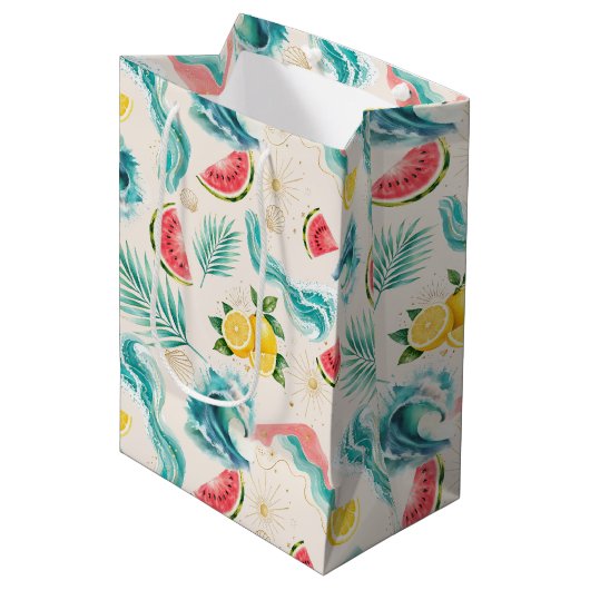 Zomerstrandcadeautas Medium Cadeauzakje (Voorkant Gekanteld)