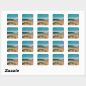 Zomerstranddag in de Zweedse archipel Vierkante Sticker (Vel)