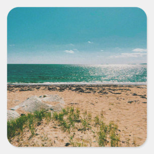 Zomerstranddag in de Zweedse archipel Vierkante Sticker