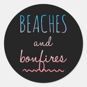 Zomerstranden Bonfires Love Gezegde Vakantie Schat Ronde Sticker