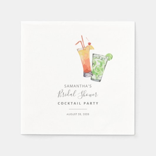 Zomerstrandfeest Bruidsborrel Papier Servet (Voorkant)