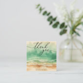 Zomerstrandfeest Bruiloft Zonsondergang Informatiekaartje (Staand voorkant)