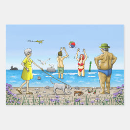 Zomerstrandfeest Inpakpapier Vel