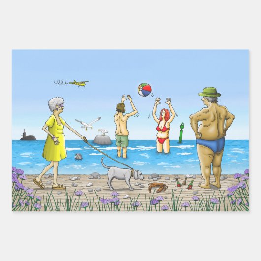 Zomerstrandfeest Inpakpapier Vel (Voorkant)