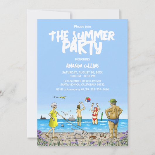 Zomerstrandfeest Kaart (Voorkant)