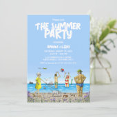 Zomerstrandfeest Kaart (Staand voorkant)