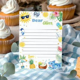 Zomerstrandfeest Tijdcapsule Notitie Berichtkaart Bedankkaart