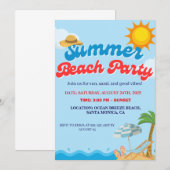 ZOMERSTRANDFEEST UITNODIGEN KAART (Voorkant / Achterkant)