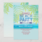Zomerstrandfeest Uitnodiging (Voorkant / Achterkant)