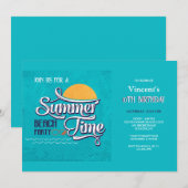 Zomerstrandfeest Uitnodiging (Voorkant / Achterkant)