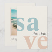 Zomerstrandfoto save the date (Voorkant / Achterkant)