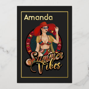 Zomerstranding Beach Verjaardagsfeest Folie Uitnodiging