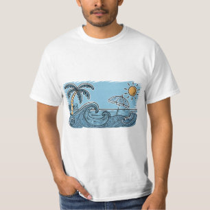 Zomerstranding Strand Illustratie T-shirt