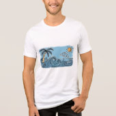 Zomerstranding Strand Illustratie Tri-Blend Shirt (Voorkant)
