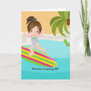 Zomerstrandmeisje verjaardagsfeest foto