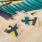 Zomerstrandparasols, surfplank en boom legpuzzel (Zijkant)