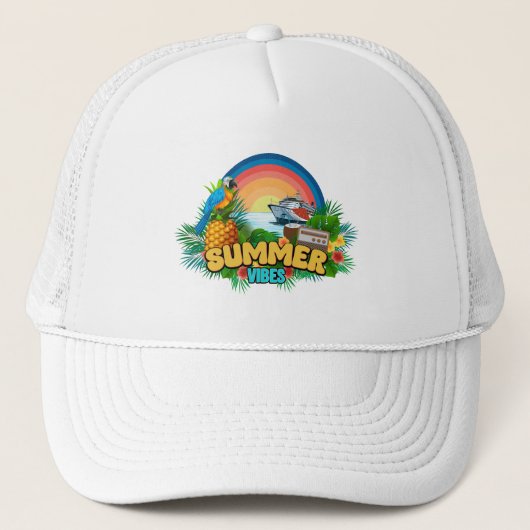 Zomerstrandsfeer Trucker Pet (Voorkant)