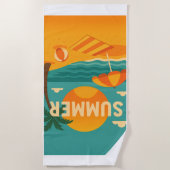 Zomerstrandstemming uit het verleden strandlaken (Voorkant)