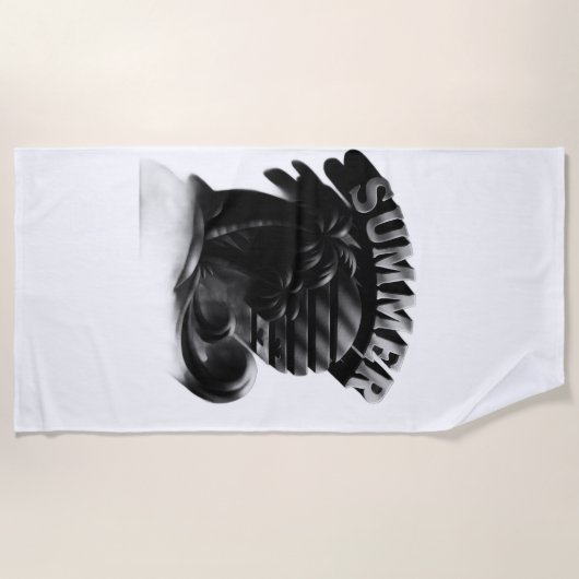 Zomerstrandstemming uit het verleden strandlaken (Voorkant)