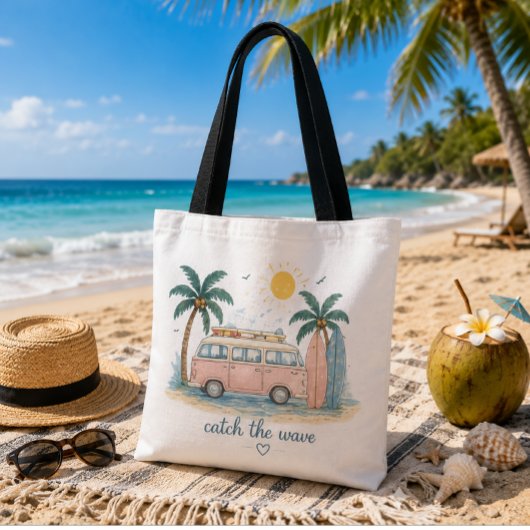 Zomerstrandtas 'Catch the Wave' Tote Bag