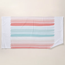 zomerstrepen in badhanddoeken voor koraal en turqu strandlaken