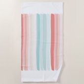 zomerstrepen in badhanddoeken voor koraal en turqu strandlaken (Voorkant)