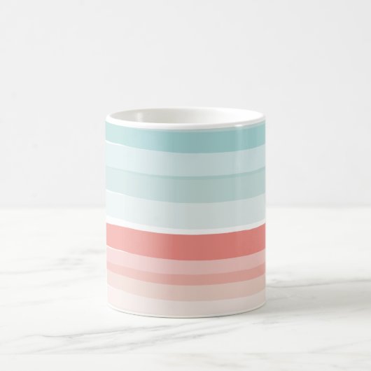 zomerstrepen in de mok van koraal en turkooizen (Center)