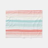 zomerstrepen in koraal en turkooizen fleece deken (Voorkant (Horizontaal))