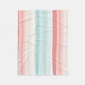 zomerstrepen in koraal en turkooizen fleece deken (Voorkant)