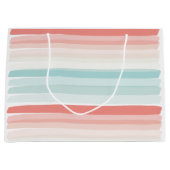 zomerstrepen in koraal en turkooizen groot cadeauzakje (Voorkant)