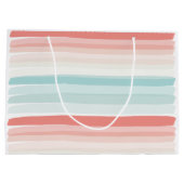 zomerstrepen in koraal en turkooizen groot cadeauzakje (Achterkant)