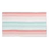zomerstrepen in koraal en turkooizen kussensloop (Achterkant)