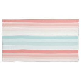 zomerstrepen in koraal en turkooizen kussensloop