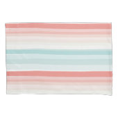 zomerstrepen in koraal en turkooizen kussensloop (Voorkant-Links)