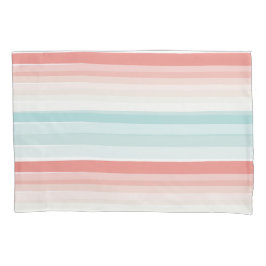 zomerstrepen in koraal en turkooizen kussensloop