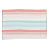 zomerstrepen in koraal en turkooizen kussensloop (Voorkant-Rechts)