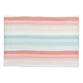 zomerstrepen in koraal en turkooizen kussensloop (Achterkant)