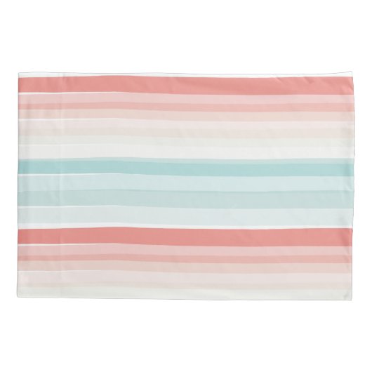 zomerstrepen in koraal en turkooizen kussensloop (Achterkant)